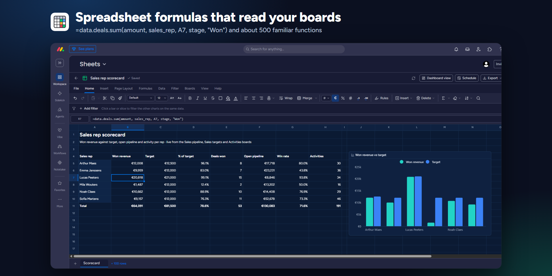 Write a live formula