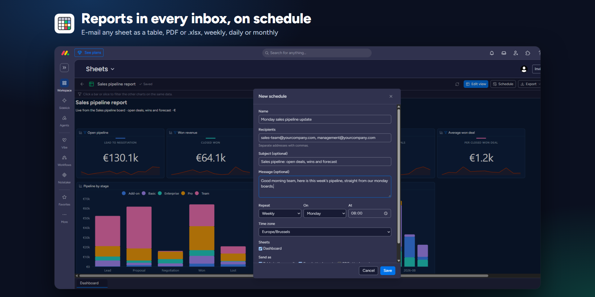 Schedule a report